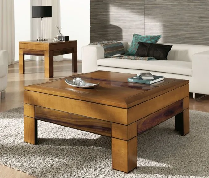 Mesa de centro moderna de madera maciza - 580 - ALCOMOBEL SL