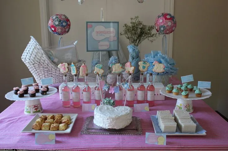 Mesa decorada para baby shower - Imagui | bienvenidad de celeste ...