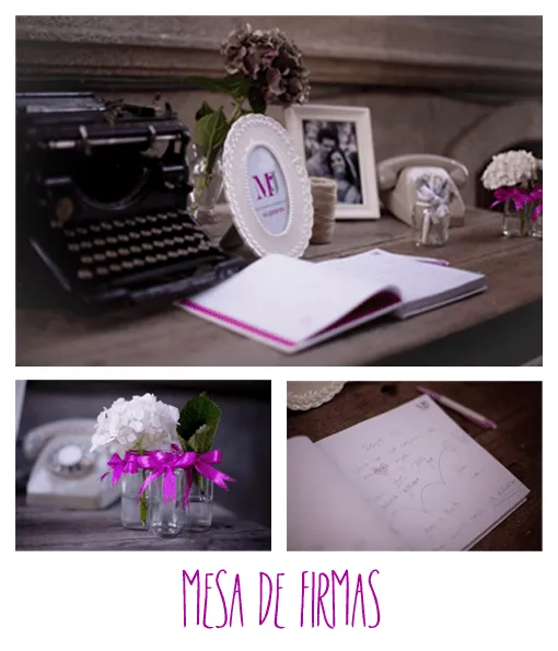 Mesa de firmas M+J ~ Vodas & Bodas Imaxina Solucións