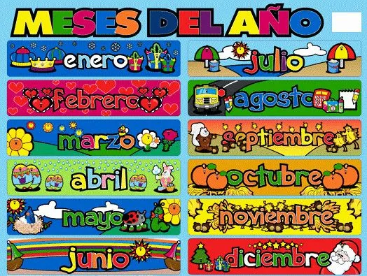 Los meses del año en inglés con dibujos - Imagui