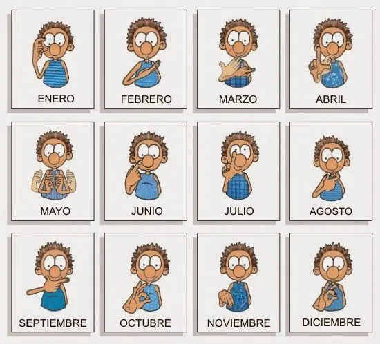 Meses del año en lenguaje de signos | educación | Pinterest ...