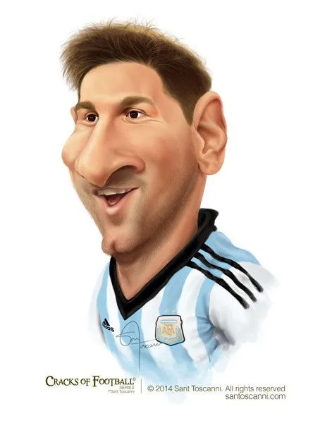 Messi - Caricaturas Mundial Brasil 2014 - Sant Toscanni