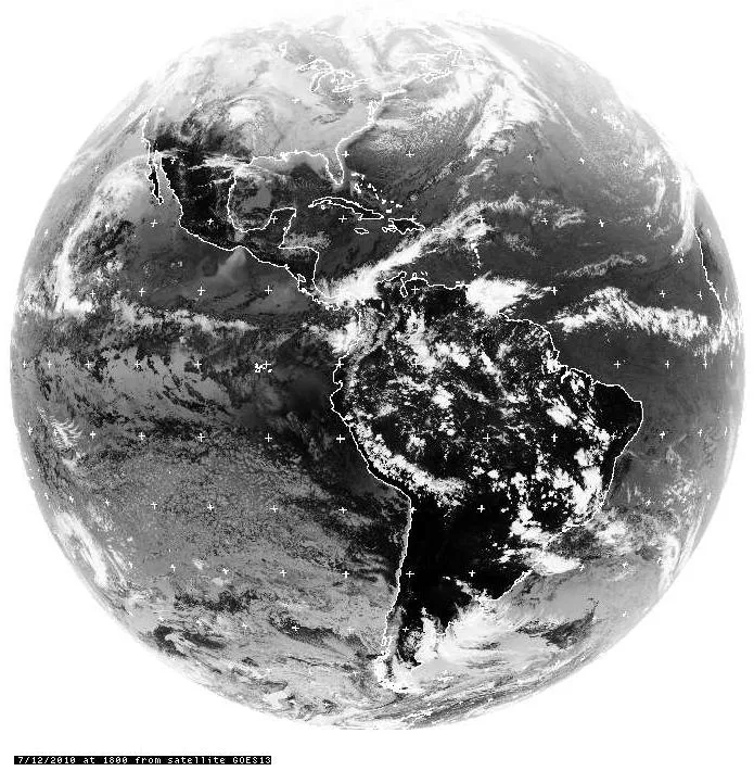 Meteorología Práctica: Planeta Tierra, en Filtro Infrarojo ( martes 7-