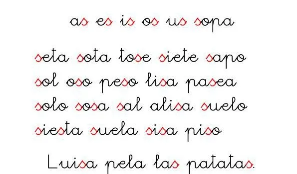 METODO DE LECTOESCRITURA LETRA s imagen - Orientación Andújar ...