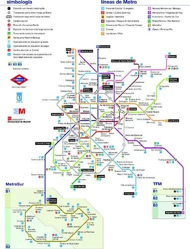 METRO DE MADRID · PLANO · Subway MAP