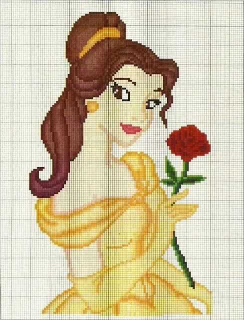 Meus Gráficos De Ponto Cruz♥: Princesas Disney-Bela em Ponto Cruz