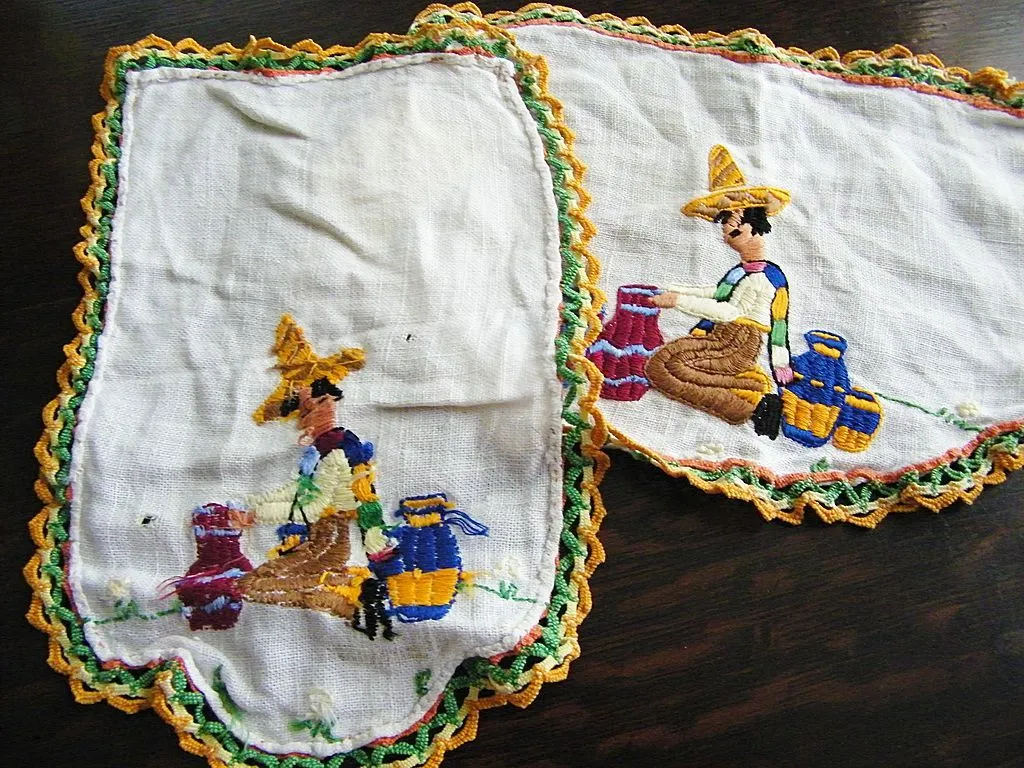 Mexican Motif Antimacassar Embroidery & Crochet from kitchengarden ...