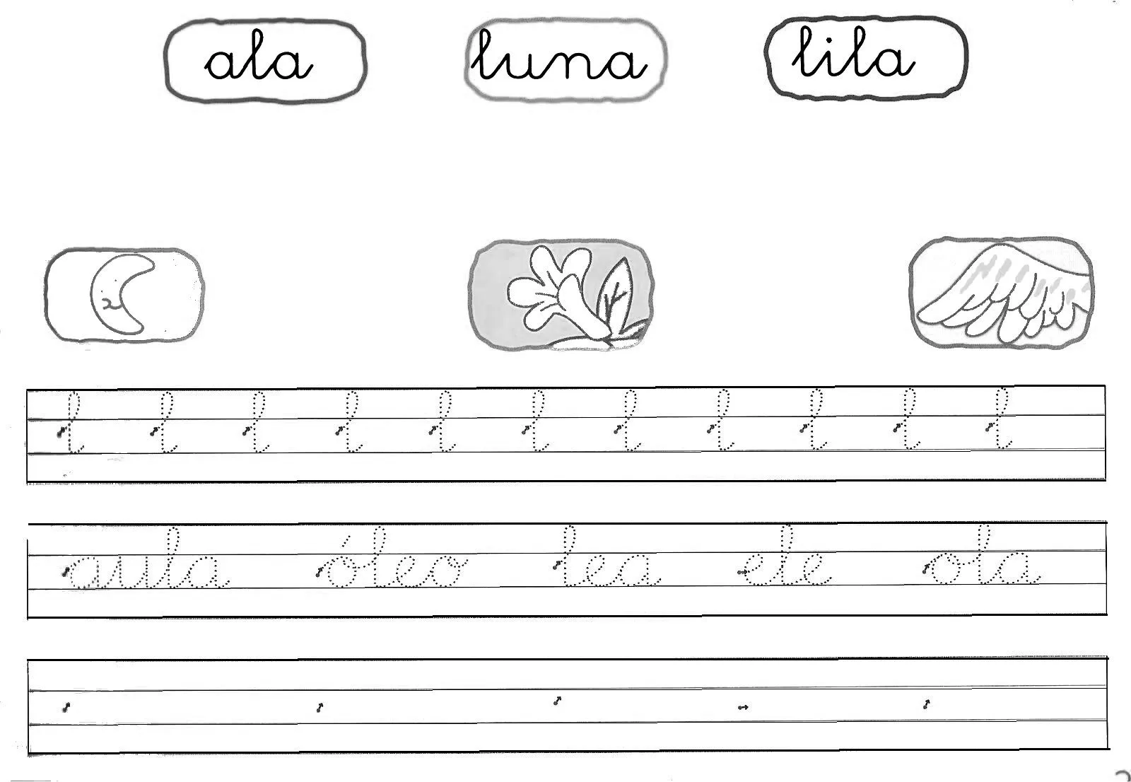 A MÍ ME GUSTA EL COLE: Fichas repaso del trazo de letras minúsculas