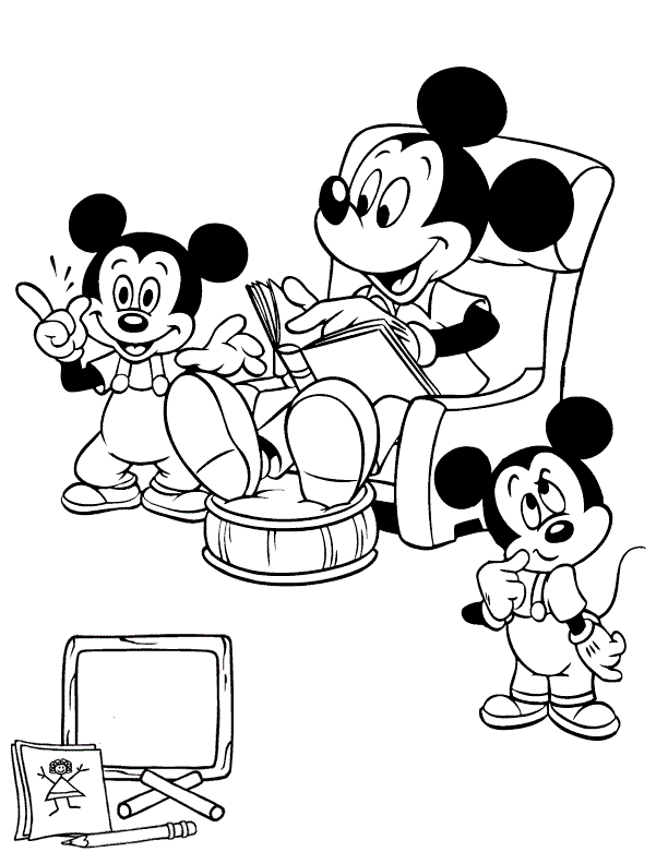 Mickey leyendo un cuento