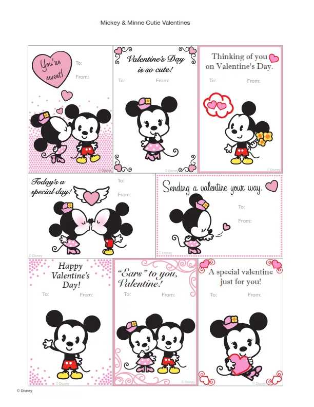 Mickey y Minnie tarjetas de San Valentín | VLC peque