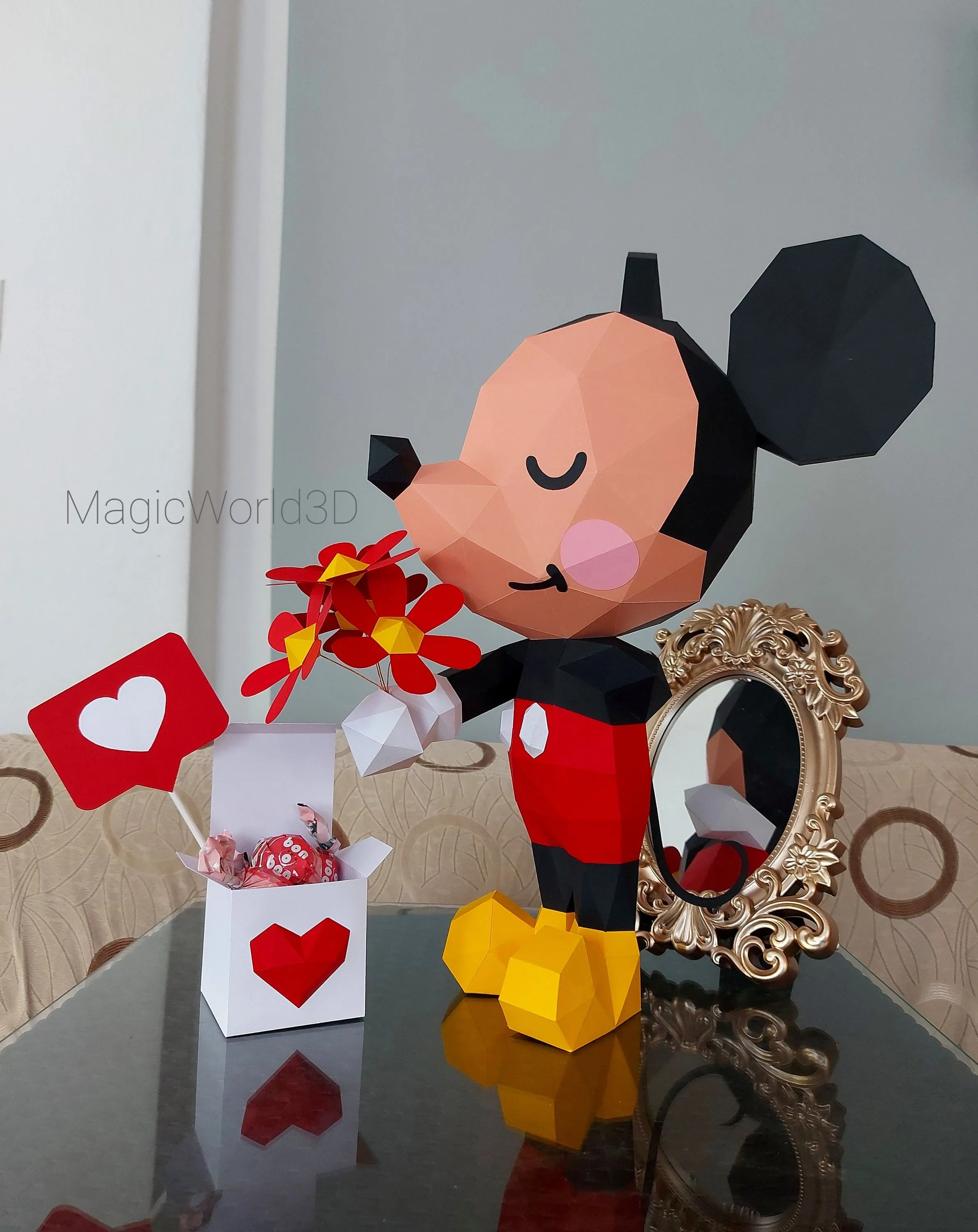 Mickey Mouse Amor San Valentín Papercraft Plantillas DIY - Etsy México