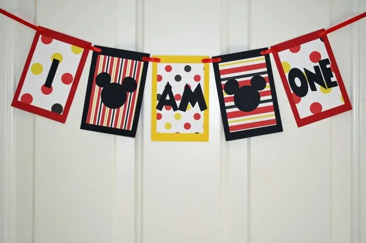 Mickey Mouse Birthday Banner | Lily 3rd birthday | Pinterest