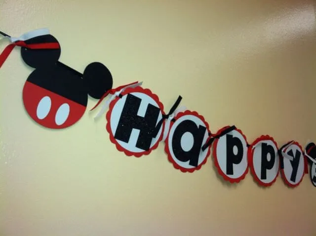 Mickey Mouse Birthday Banner Mickey pocket banner by NiuDesigns