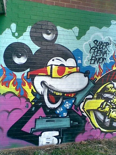 Mickey Mouse Graff, Detail | Graffiti and Street Art in Brighton