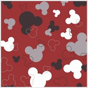 Mickey Mouse Heads Wallpaper, Red and Black | Old Fashioned Candy ...