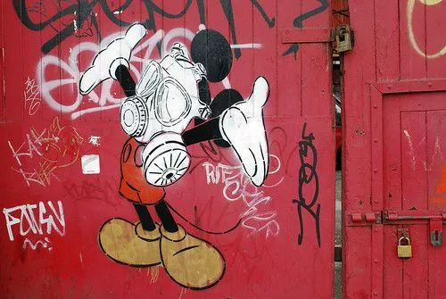 Mickey Mouse in gas mask graffiti | Flickr - Photo Sharing!