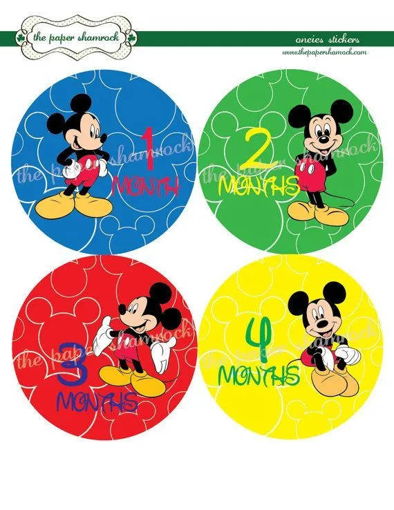 Mickey Mouse Monthly Onesies Stickers, Baby Stickers for Onesies ...