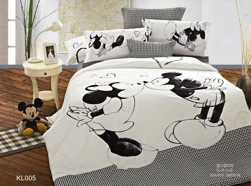 mickey mouse niños imprimir juego de cama ropa de cama 4pc 100 ...