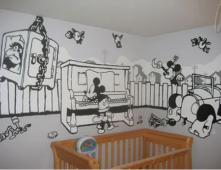 Mickey Mouse Nursery Mural | BagOfNothing.