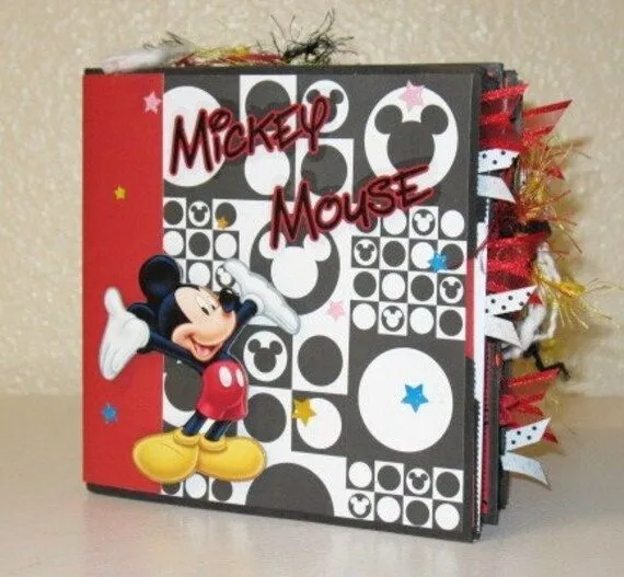 MICKEY MOUSE Paper bag Scrapbook Album by DesignzbyTrex on Etsy