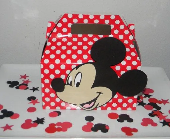 Mickey Mouse Party Favor Boxes Medium Red and by YourPartyShoppe