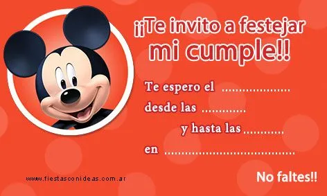 Mickey Mouse | Nueva Tarjeta de cumpleaños para imprimir de Mickey ...