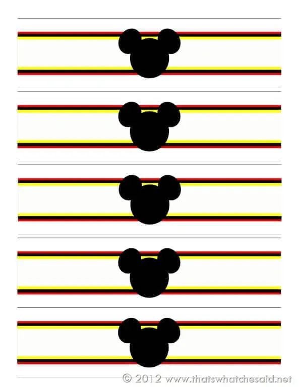 Mickey Mouse Water Bottle Wrappers - That's What {Che} Said...