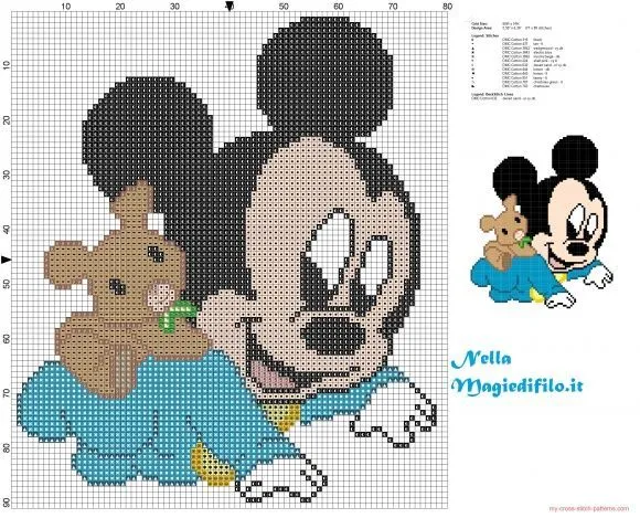 Mickey de punto de cruz para bebés - Imagui | Miki minnie ...