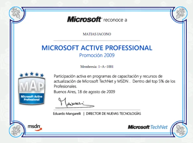 Microsoft Active Professional | Matías Iacono