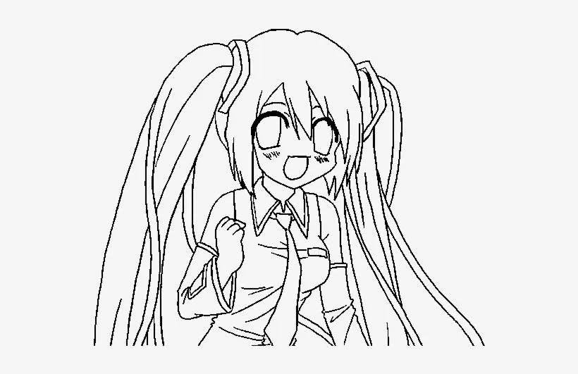 Miku Coloring Pages - Hatsune Miku Para Colorear PNG Image | Transparent  PNG Free Download on SeekPNG