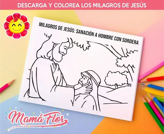 Los Milagros de Jesús para Colorear HD - MamaFlor.com