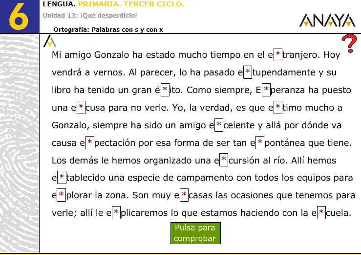 MilagroTIC: LENGUA - 6º - ORTOGRAFÍA X - TEMA 12 - 6º - (Parte II)