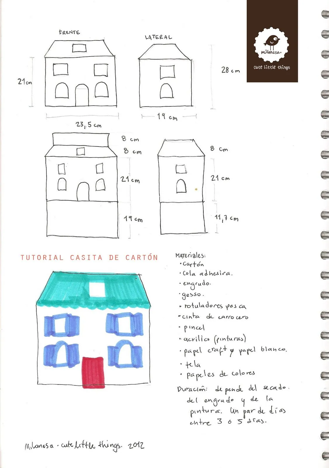 milanesa: Una casita de cartón: tutorial