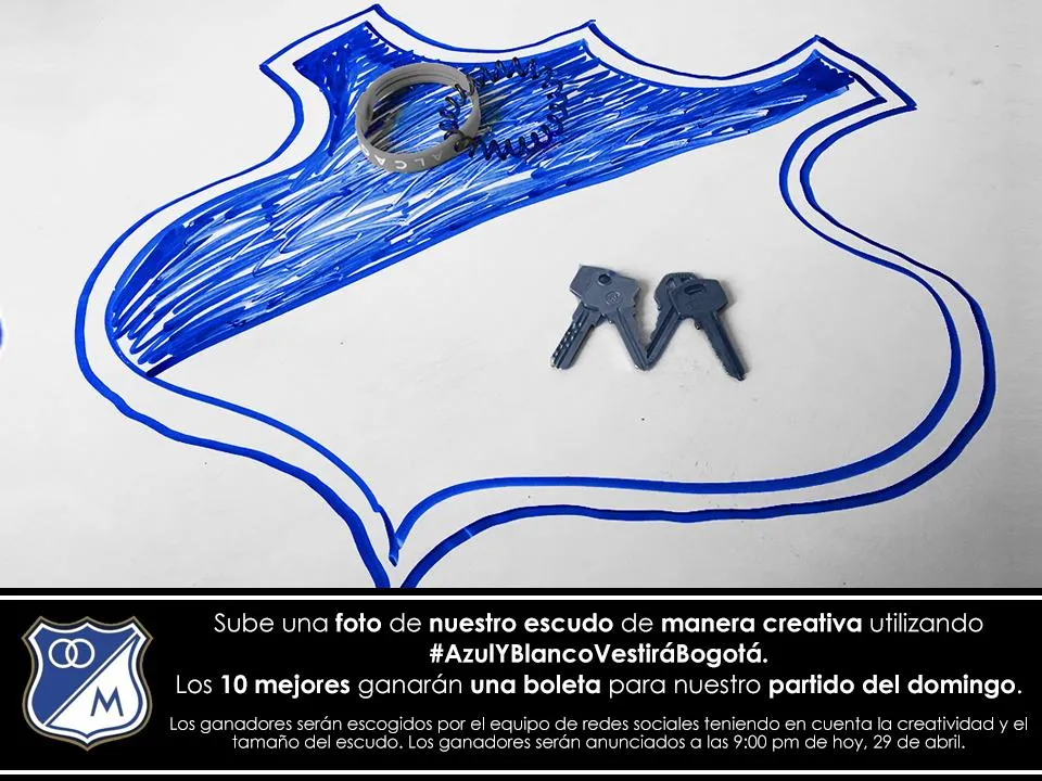 Millonarios FC on X: "Aún tienes tiempo para hacer tu escudo. ¡Vamos Millonarios! #AzulYBlancoVestiráBogotá http://t.co/5WKFkWw8sQ" / X