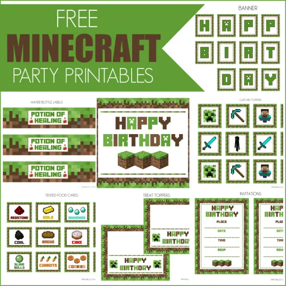 Minecraft: Kit para Imprimir Gratis. | Ideas y material gratis ...