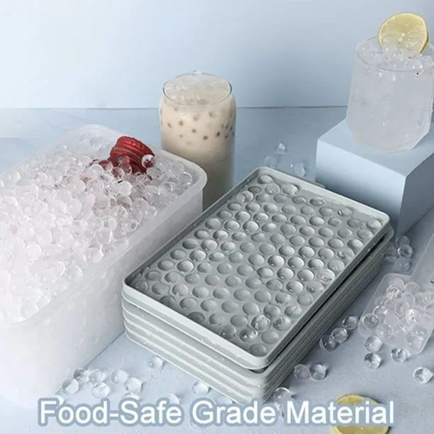 Mini fabricante de cubitos de hielo Juego de bandejas de cubitos de hielo de  silicona con caja y cuchara Molde para hacer hielo de 4 capas Reutilizable Moldes  para hacer bolas de