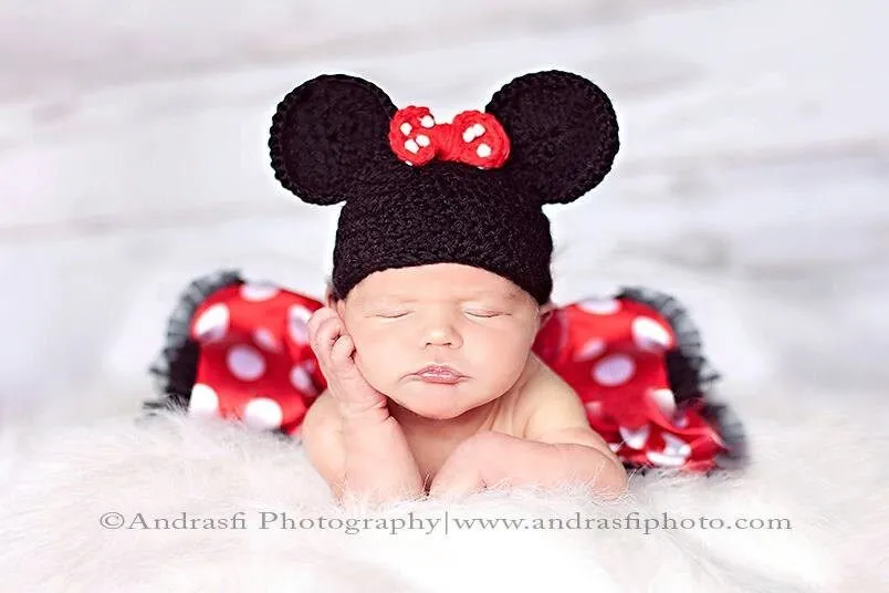 Mini Mouse Crochet Hat by AndrasfiPhotoProps on Etsy