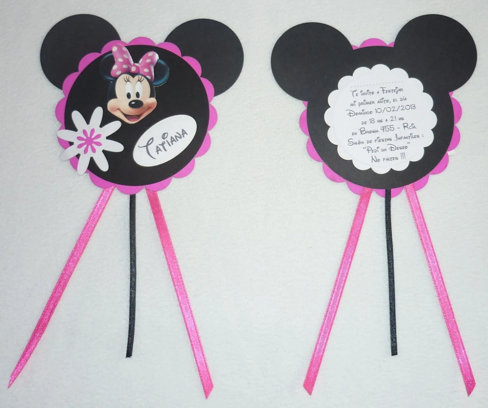 MiniMandy: Invitaciones. Diseño: Minnie Mouse.