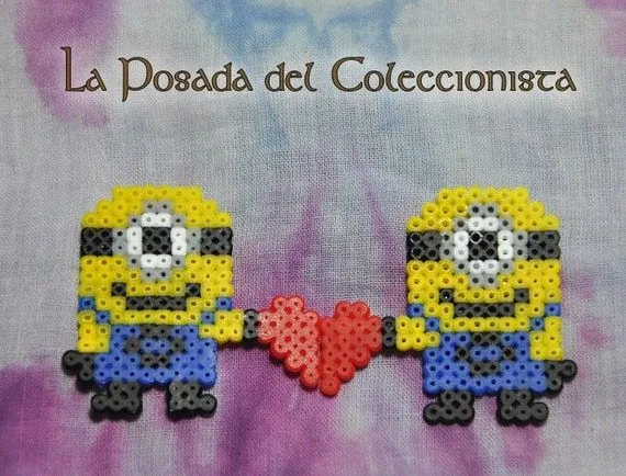 Minions enamorados Hama Beads por PosadaColeccionista en Etsy