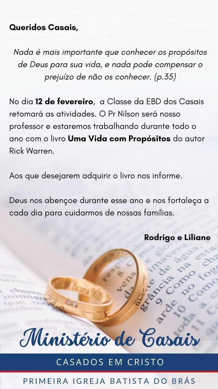 Um casamento com propósitos – Primeira Igreja Batista do Brás