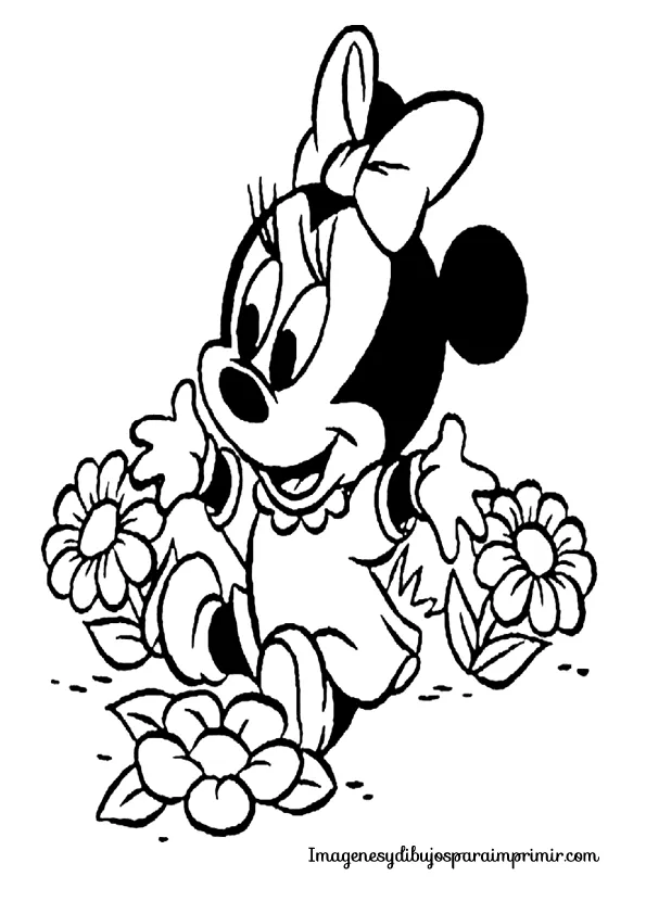 Imagenes minnie bebe para colorear