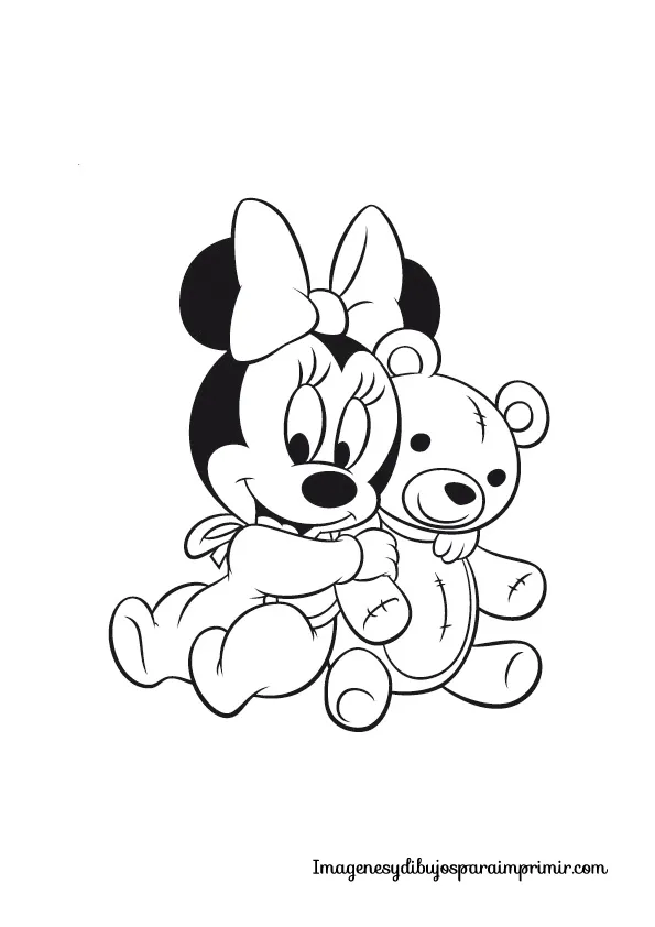 Minnie abrazada a su muñeco de trapo | Minnie mouse coloring pages, Minnie  mouse drawing, Disney coloring pages