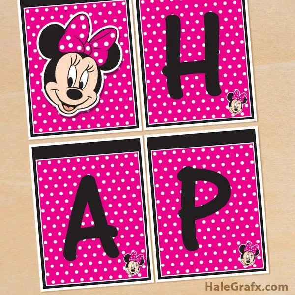 Minnie: Banderines de "Happy Birthday!" para Imprimir Gratis ...