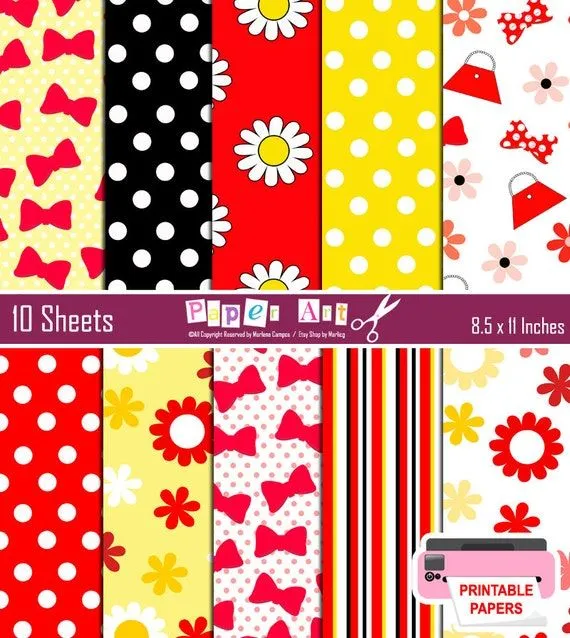 Minnie Digital Papers, Inspired, minnie digital background ...