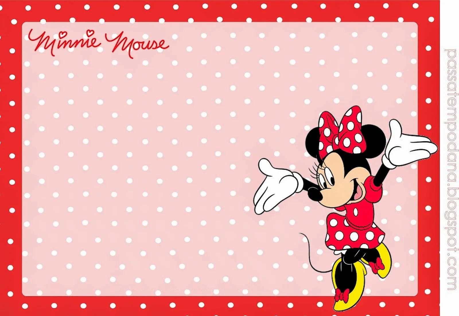 Minnie con Lunares en Rojo: Invitaciones y Etiquetas para Candy ...