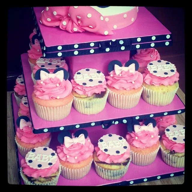 Minnie mouse baby shower cupcake tower 2 | Flickr - Photo Sharing!