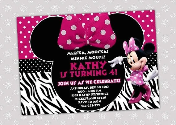 Minnie Mouse Birthday Invitation Minnie by CreativePartyPixels