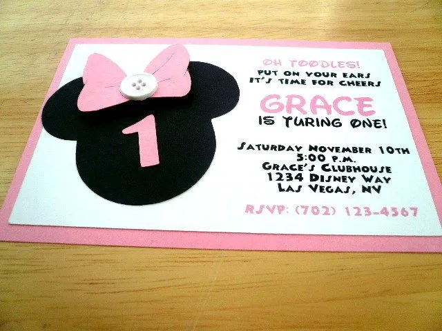 Minnie Mouse Birthday Invitation Minnie Mouse by LCCreations09