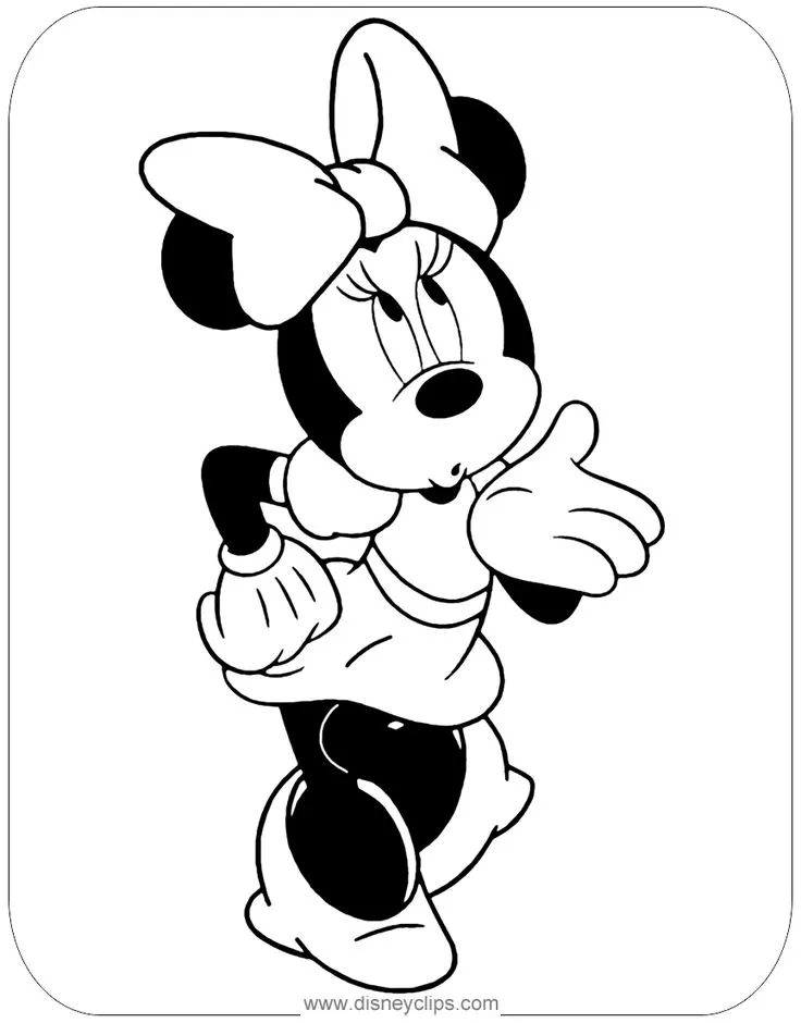 Minnie Mouse blowing a kiss coloring page #minniemouse | Minnie mouse  coloring pages, Minnie mouse drawing, Coloring books