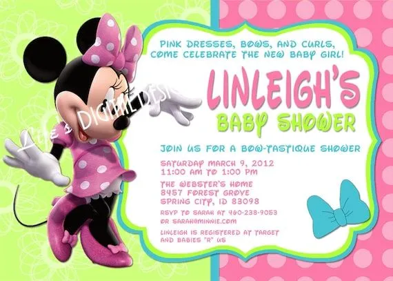 Minnie Mouse Bowtique Baby Shower by LifesDigitalDesigns on Etsy